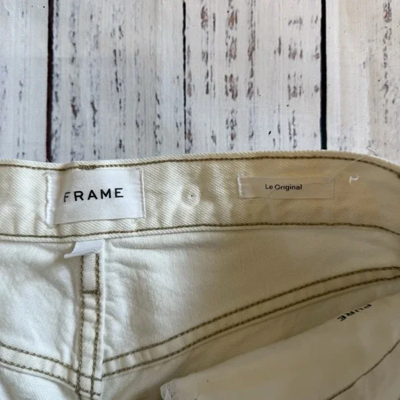 Frame Le Original Women's White Denim Jeans Size 26 Distressed - Picture 5 of 5